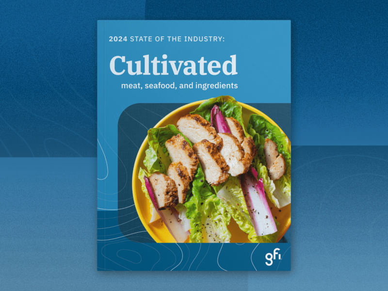 Biomanufacturing scaffold-free cultivated meat 11 The cover of the 2024 state of the industry report on cultivated meat and seafood by the good food institute.