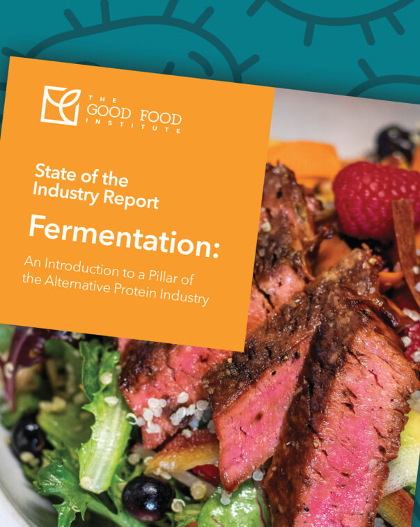 Fermentation State of the Industry Report cover with vector graphic background