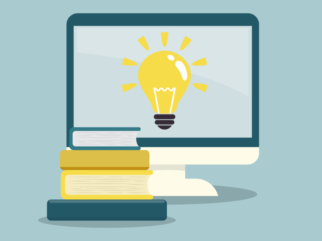 Alternative protein curriculum development and support 2 Illustration of a light bulb on a laptop screen