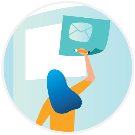 Alternative protein curriculum development and support 1 Illustration of person with blue hair writing on a board
