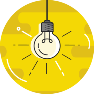 Glowing light bulb icon