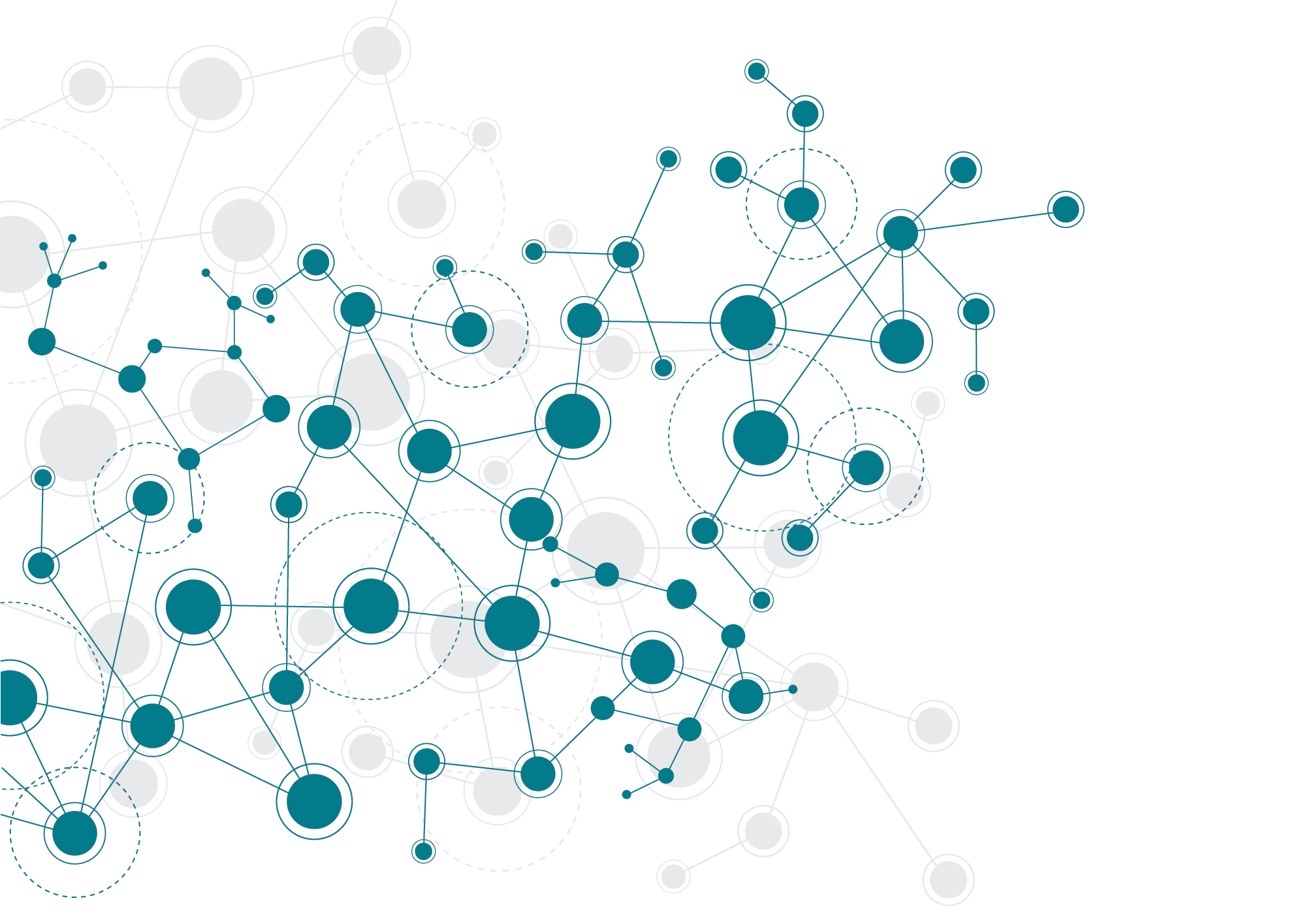 Graphic design with layers of dots and lines representing science and technology research