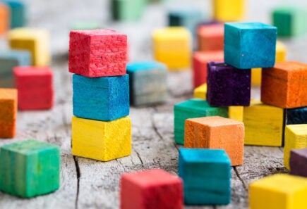 Colorful wooden building blocks