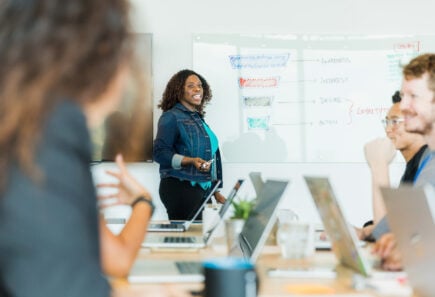 Woman leading a meeting