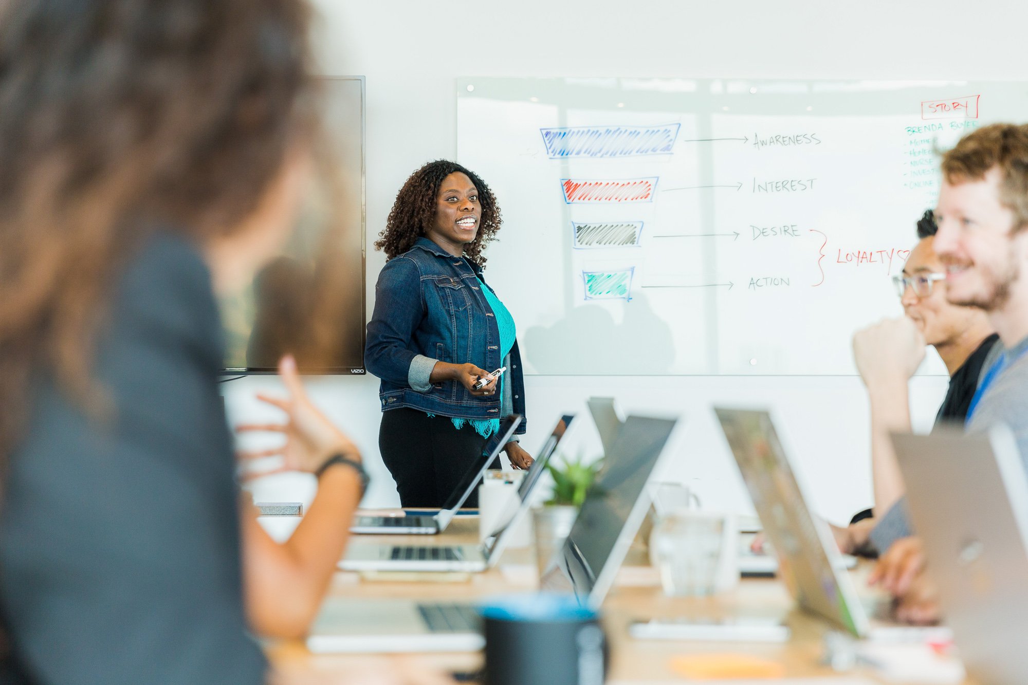 Woman leading a meeting