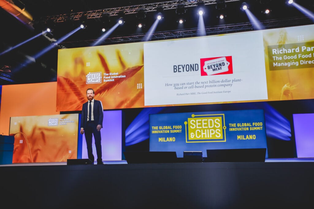 GFI's Richard Parr presenting onstage