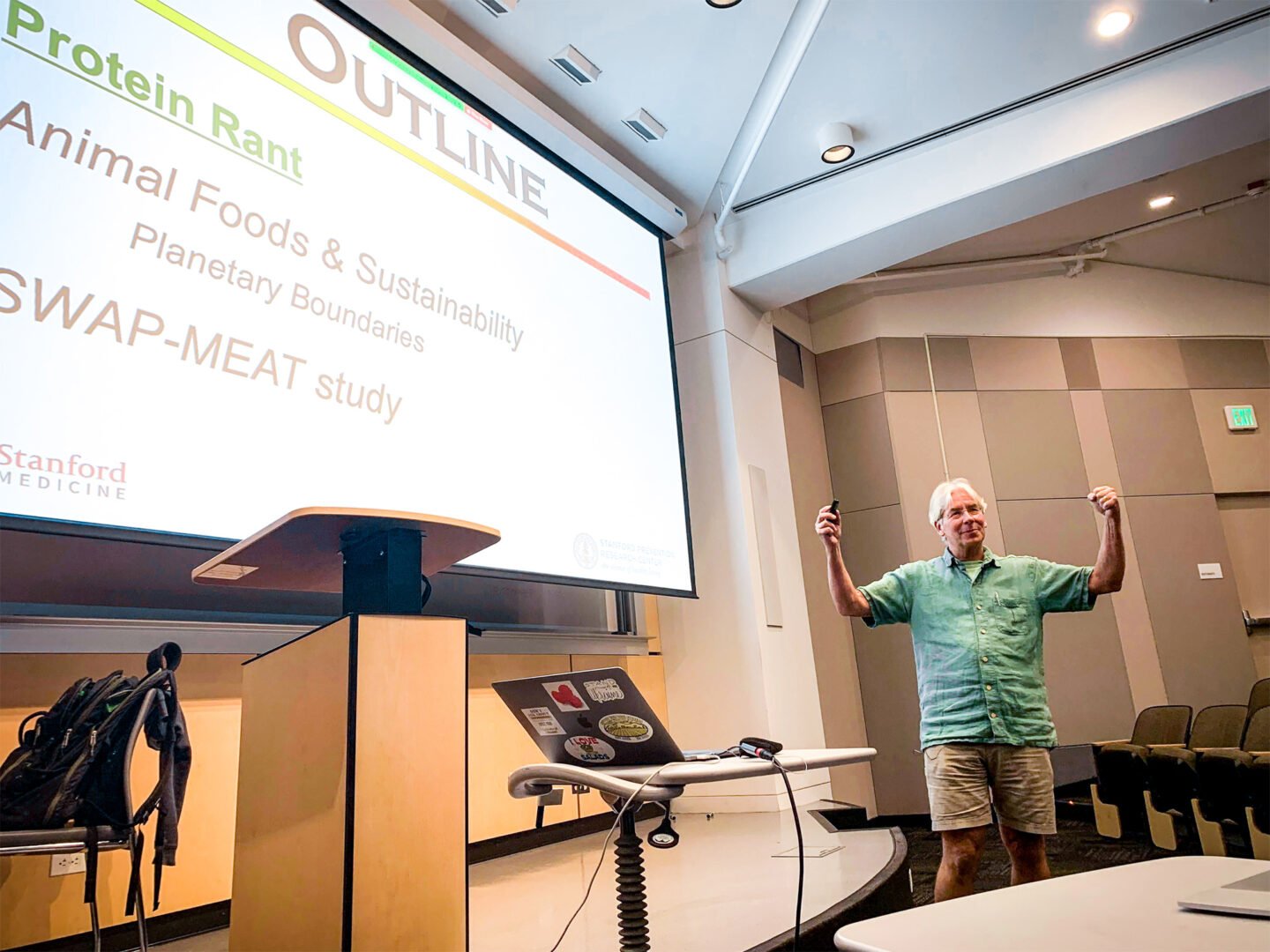 Student presents in stanford reimagining protein course