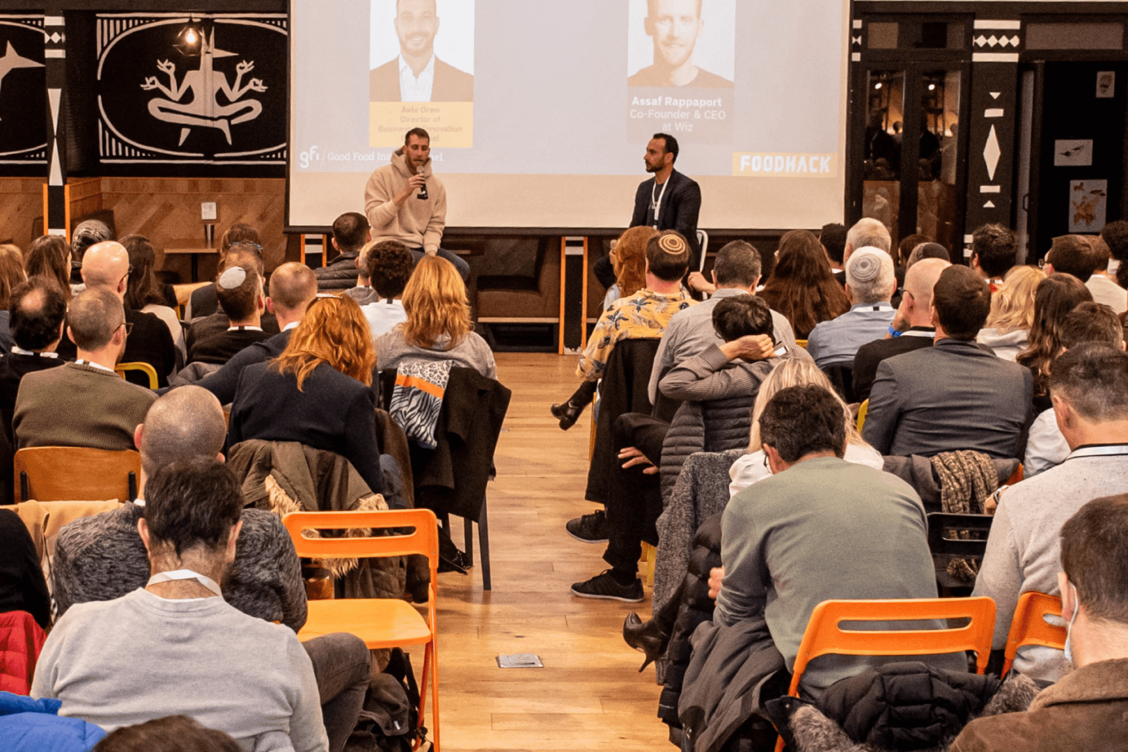 Aviv oren (right) at the how to build a foodtech unicorn event – aviv hosted a fireside chat with assaf rappaport, ceo and co-founder of wiz, the world’s fastest-growing cybersecurity startup.