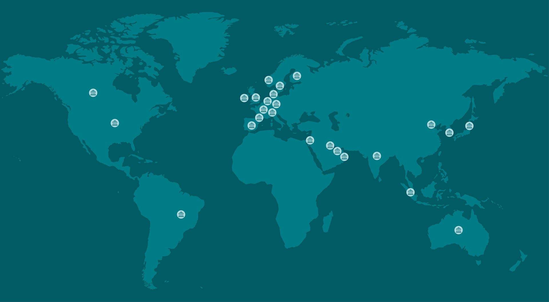 Illustration of world map showing countries that have adopted policies affecting the alternative proteins field.