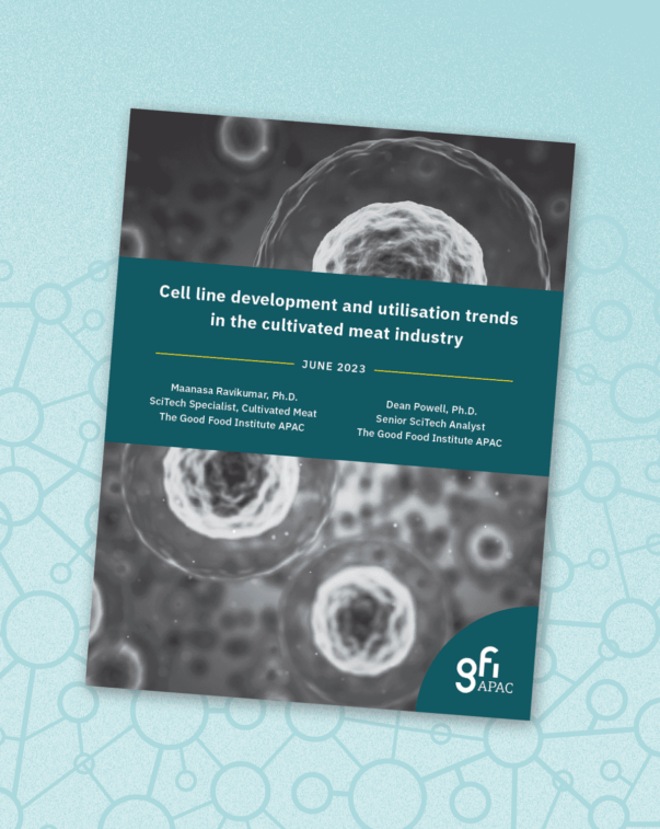 Cell line development and utilisation trends in the cultivated meat industry report cover