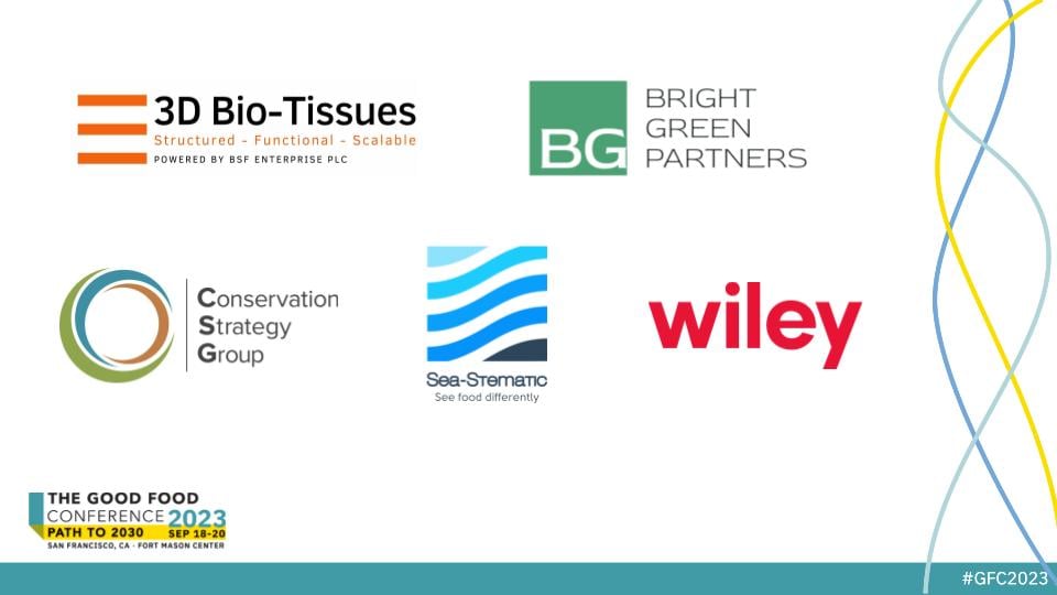 Slide with logos from 3d bio-tissues, bright green partners, csg, sea-stematic, and wiley logos