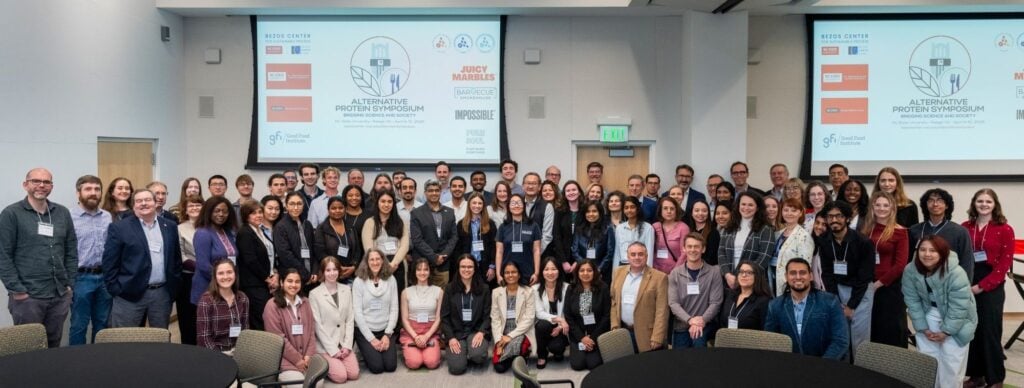 Attendees of the 2026 Alternative Protein Symposium posing together at NC State.”