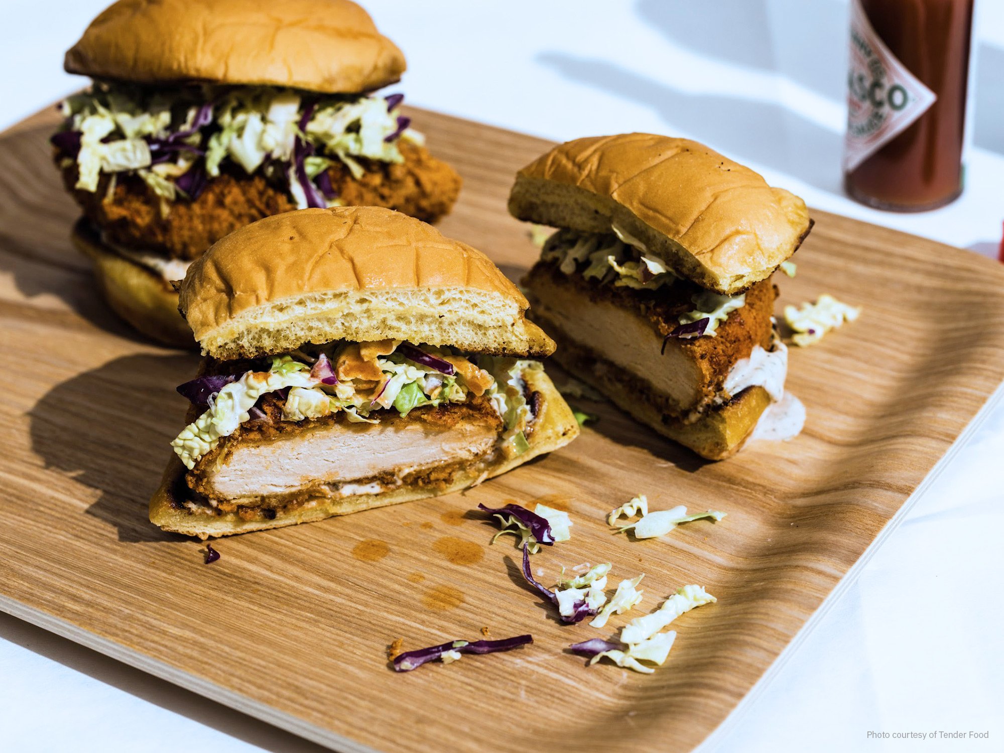 Retail point-of-purchase motivators for plant-based foods 1 A tray of plant-based chicken sandwiches