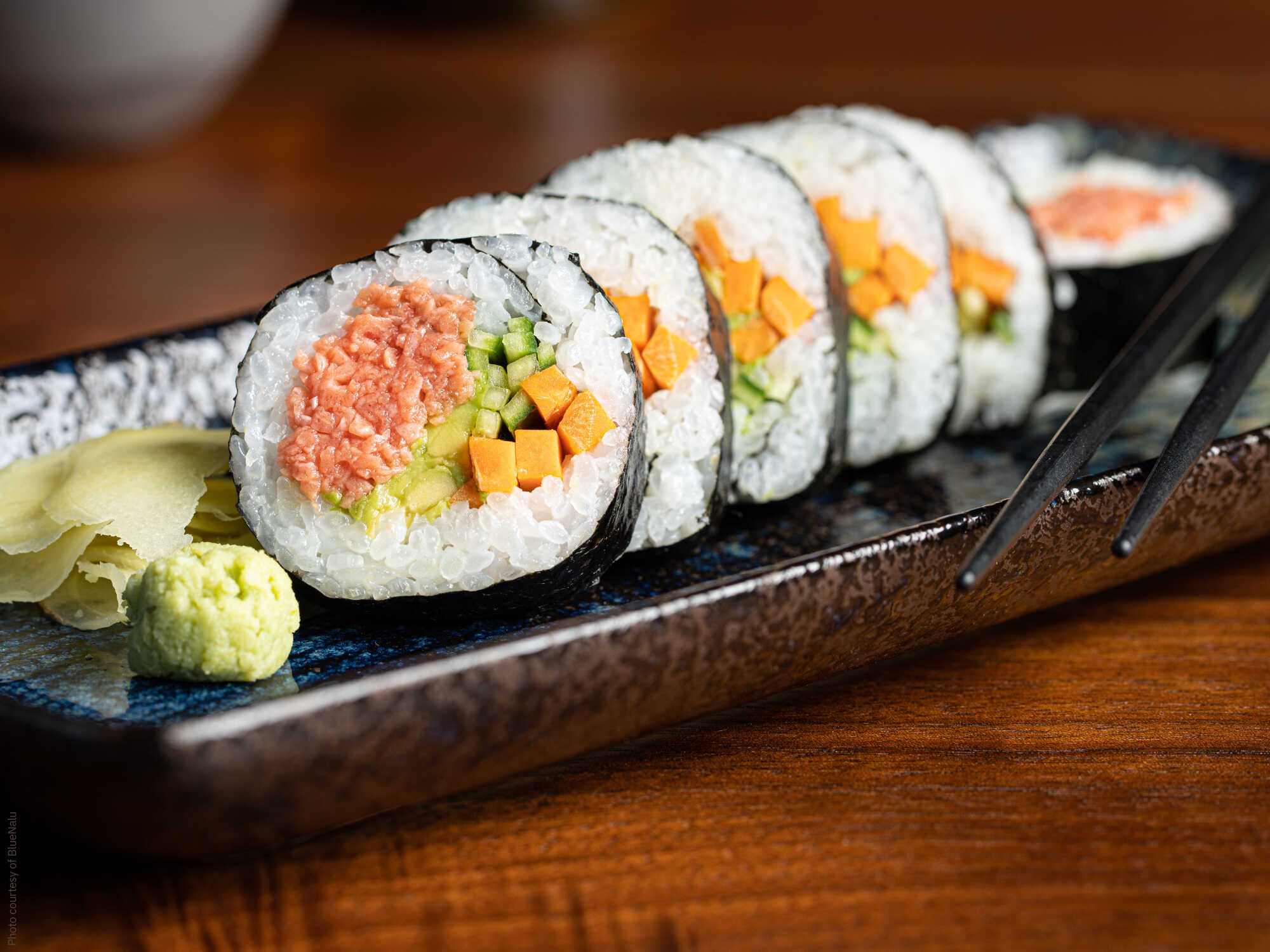 A sushi roll