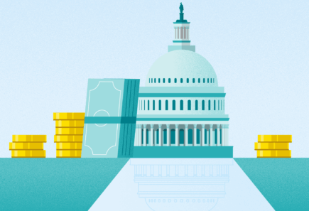 United nations climate change conference (cop27) 3 Square illustration of united states capitol and money