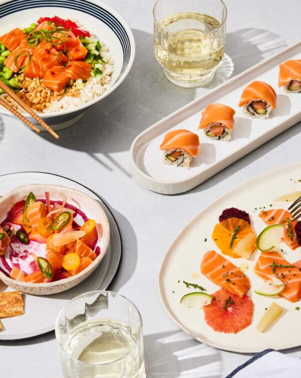 A spread of wildtype cultivated salmon products