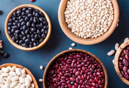 An overhead view of various beans
