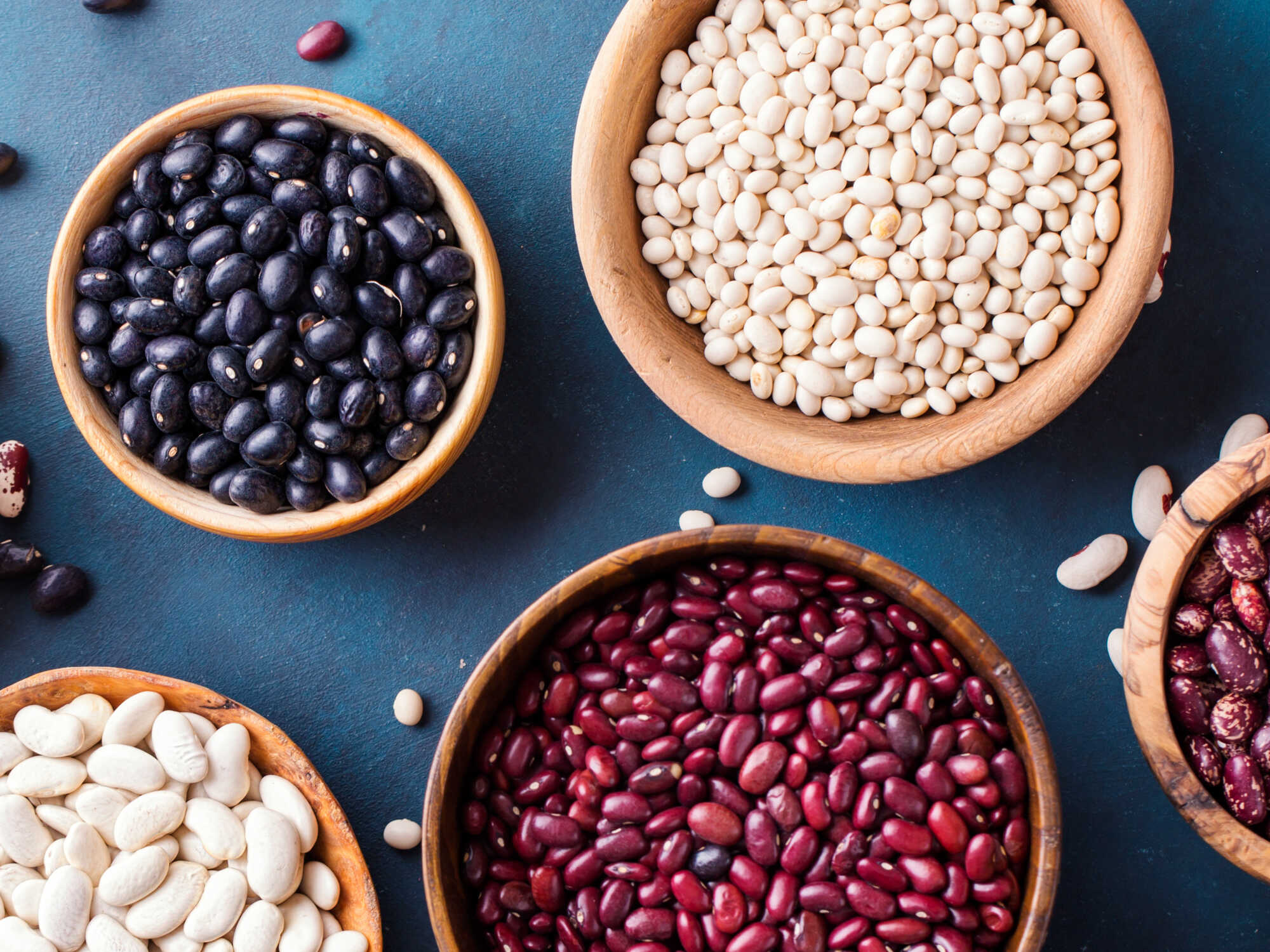 An overhead view of various beans