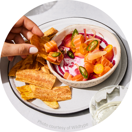 A spread of wildtype cultivated salmon products