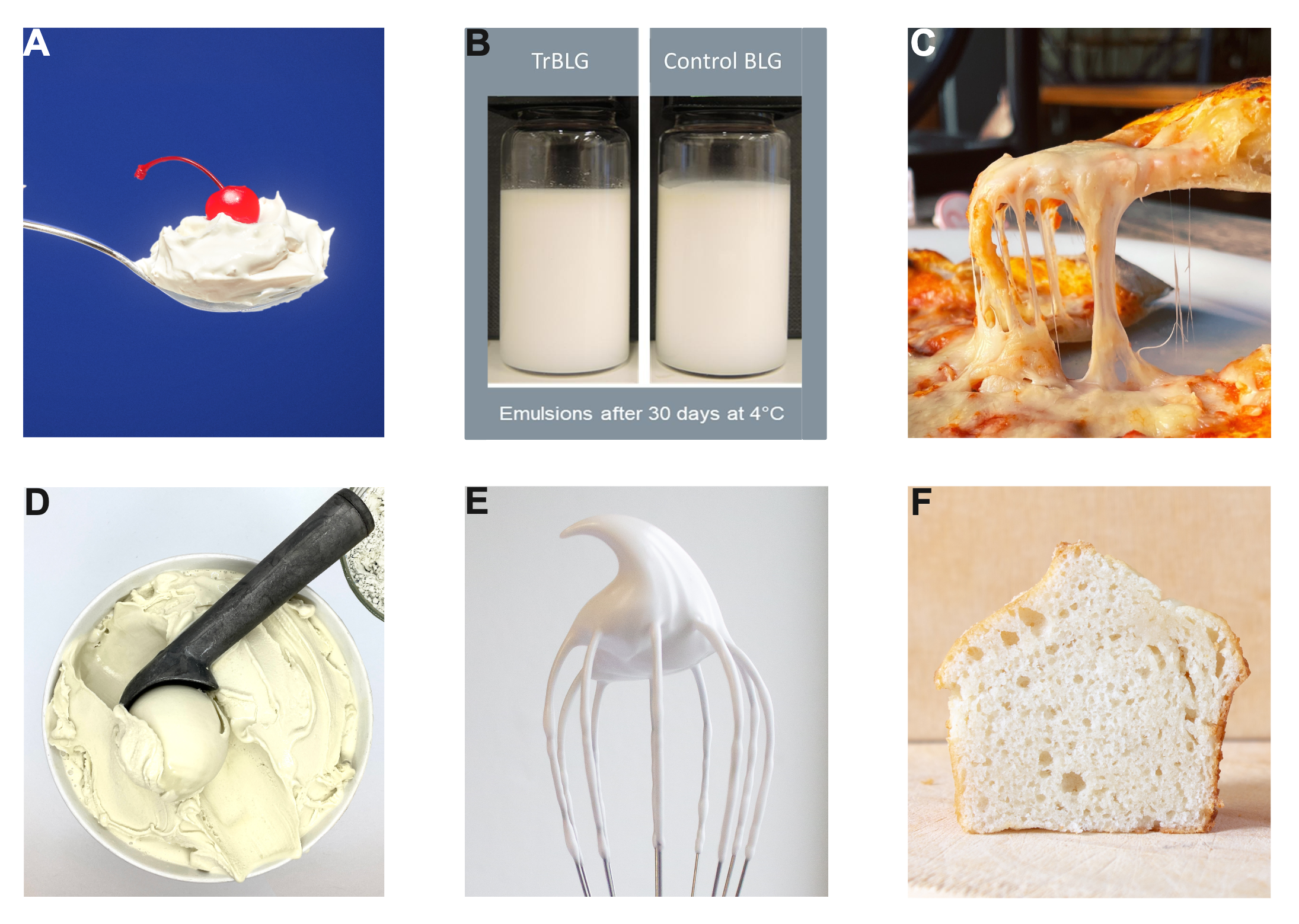 Examples of food functionality in dairy and egg applications for pf-derived ingredients