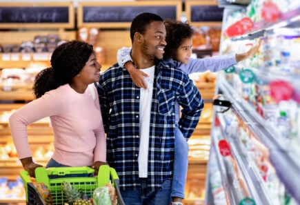 A family grocery shopping