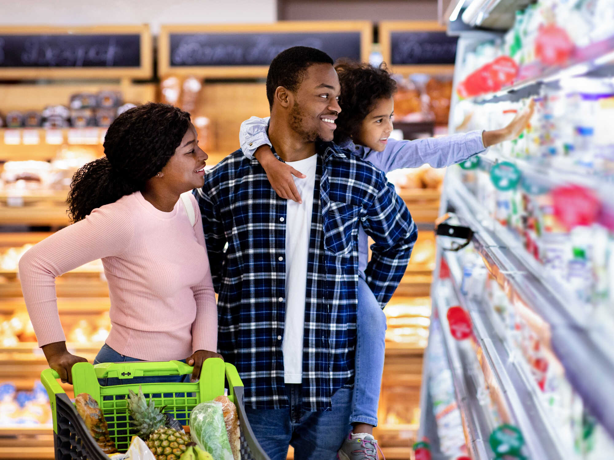 A family grocery shopping