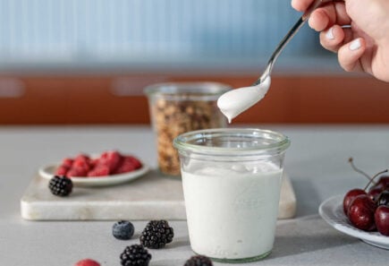 Dairy-free yogurt with berries and granola