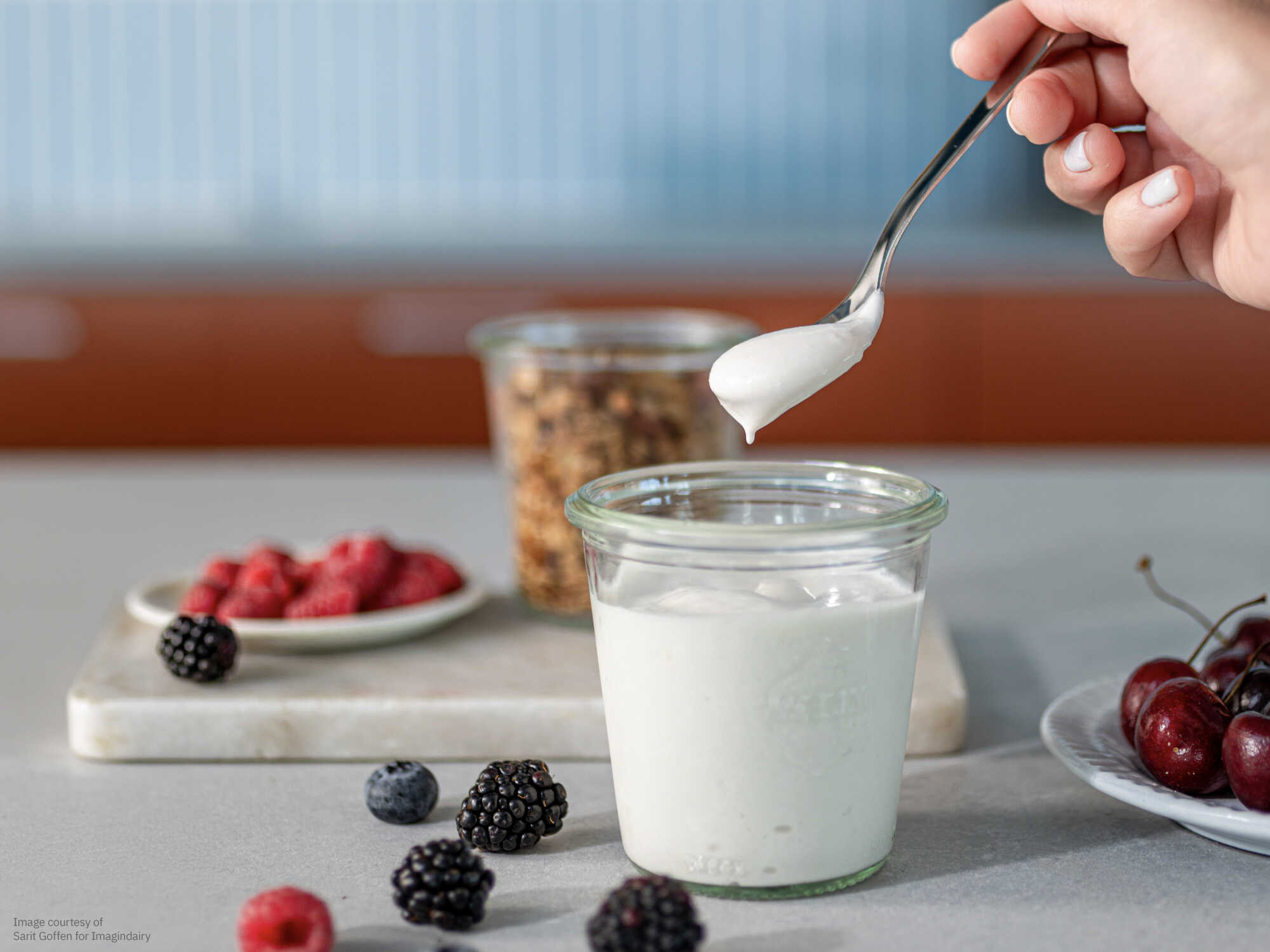 Dairy-free yogurt with berries and granola