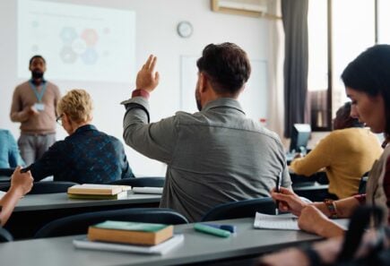 Adult learners in a classroom setting