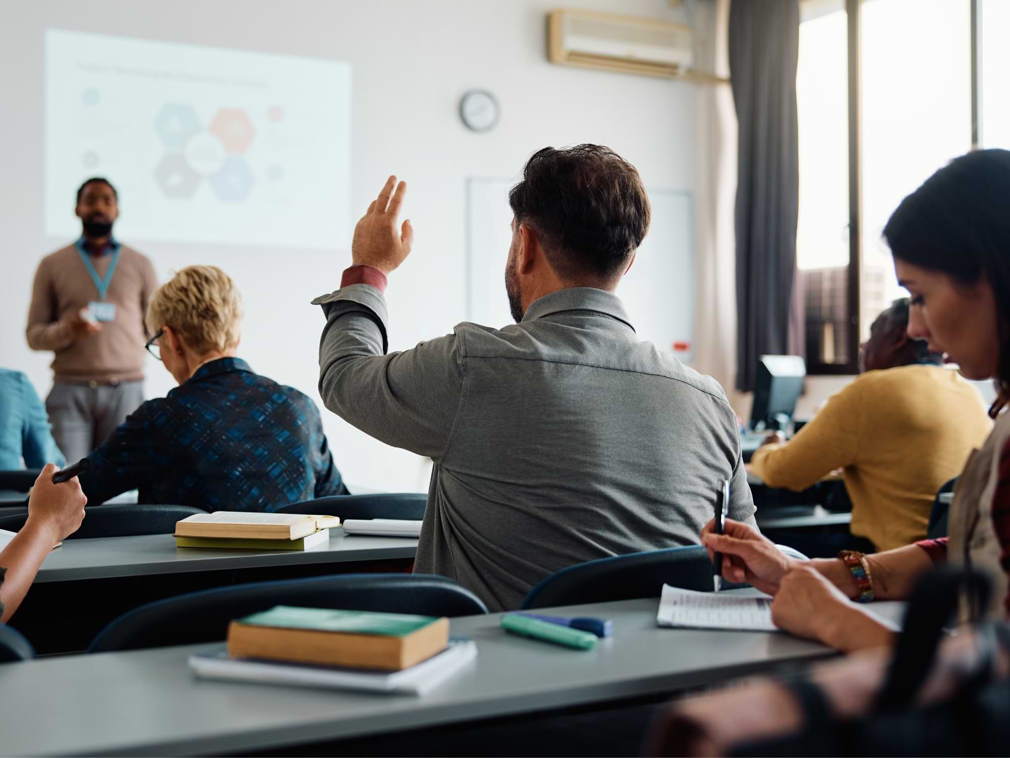 Adult learners in a classroom setting