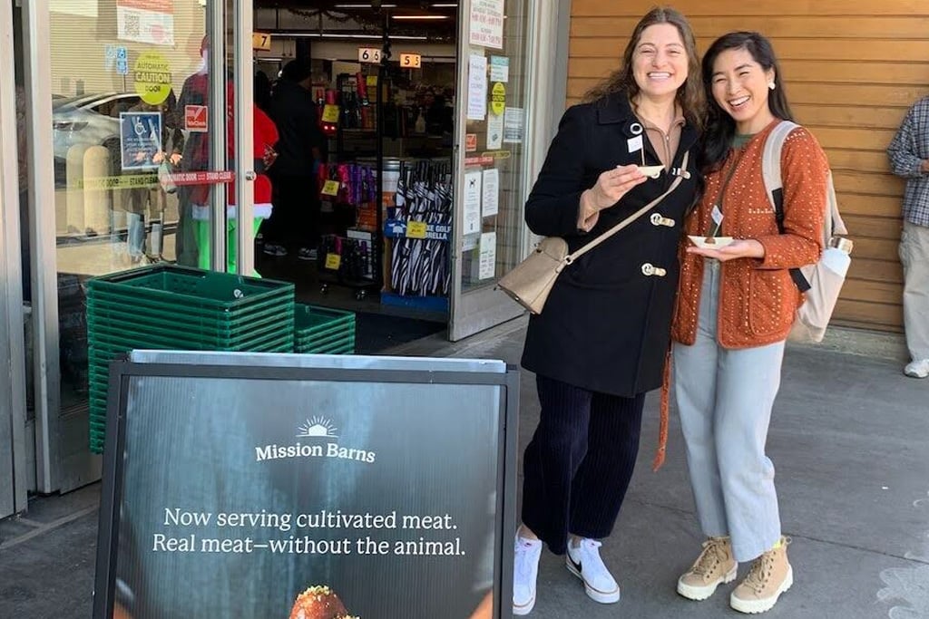 Shayna and sandra try mission barns&rsquo; cultivated meat in san francisco!