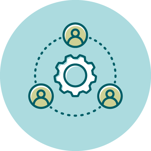 Manufacturing and producing plant-based protein 2 Gfi spot icon collaboration teamwork